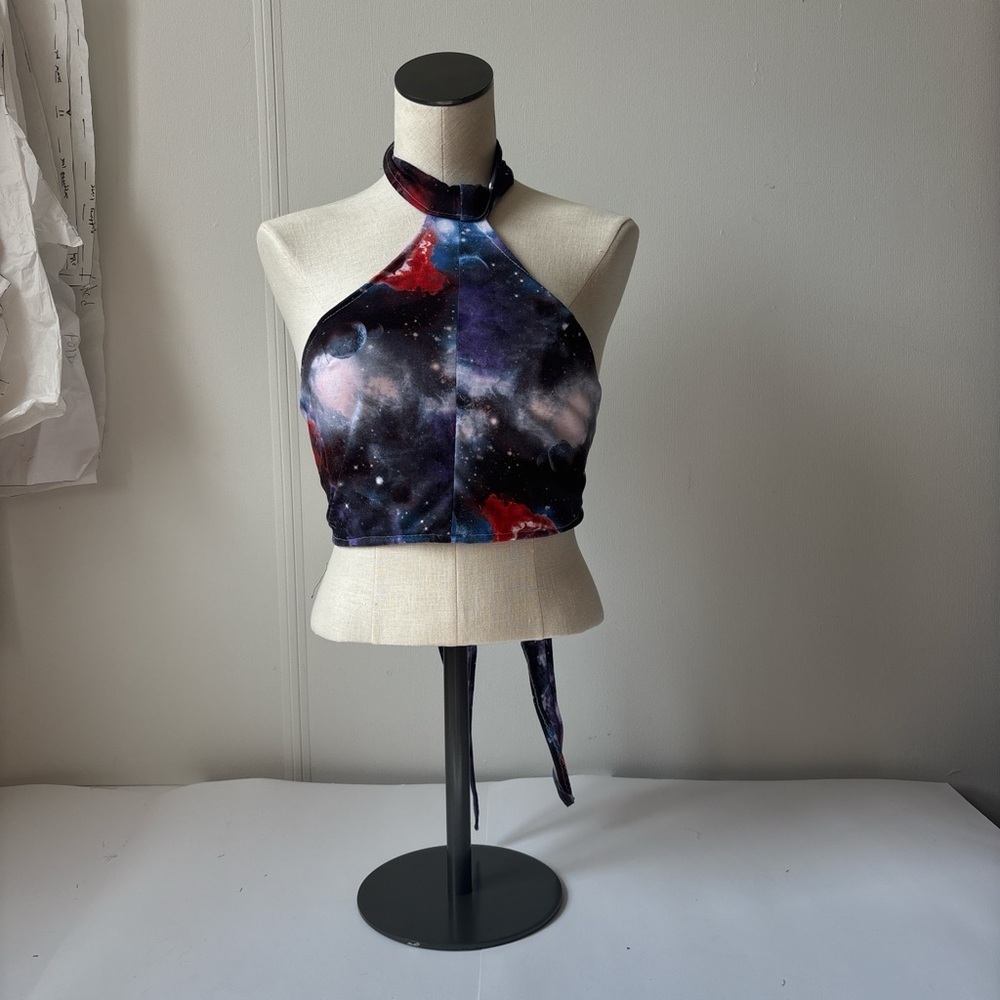 Galaxy Print Halter Top